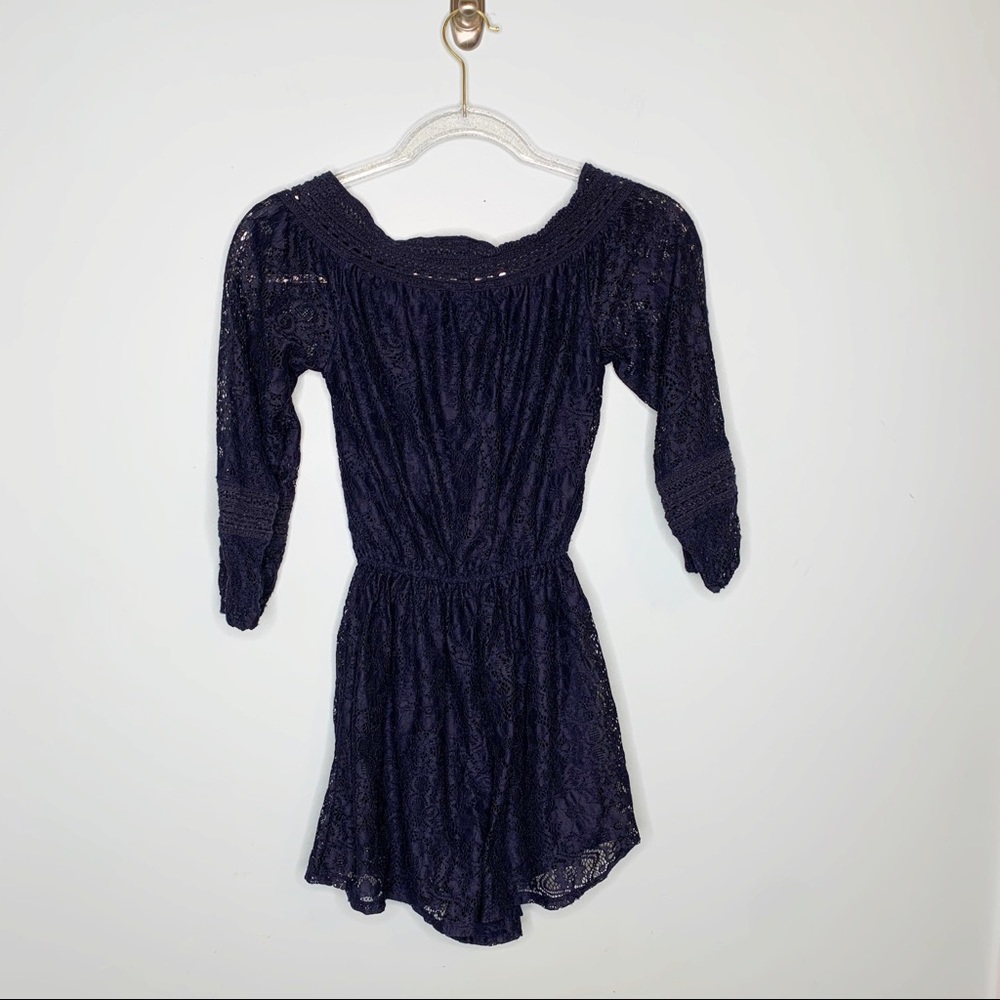 Hollister Navy Lace Romper